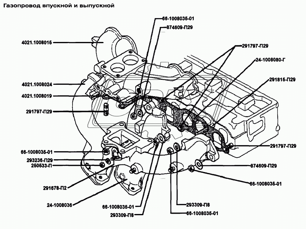 Газопровод впускной и выпускной