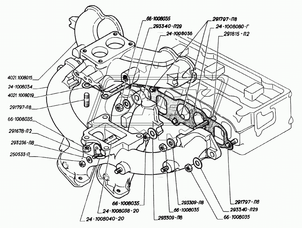 Газопровод двигателей ЗМЗ-402