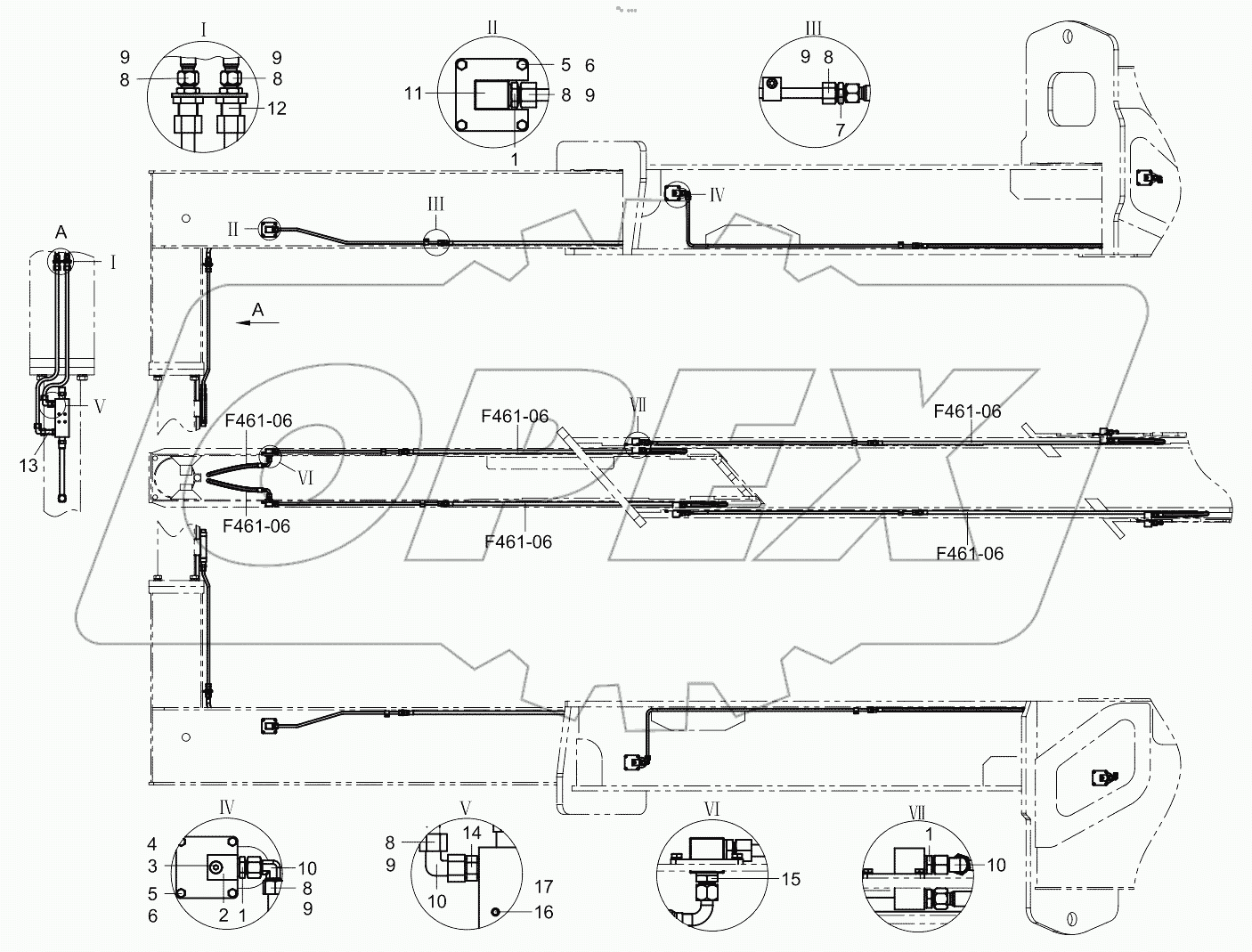  Pipelaying of front left outrigger 001619157A0102000