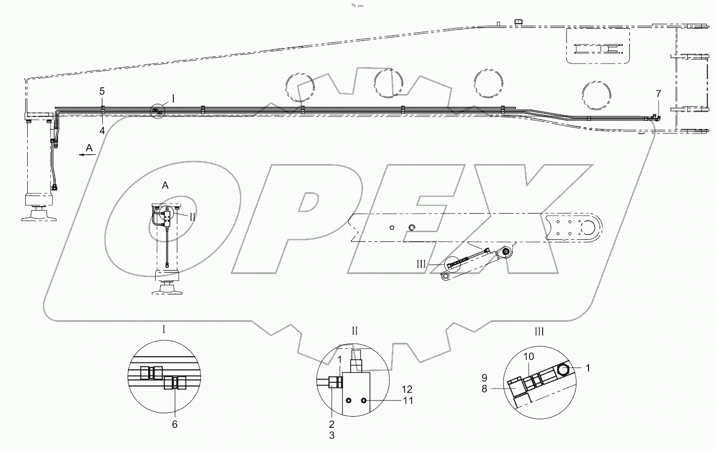  Pipelaying of rear left outrigger 001619157A0104000