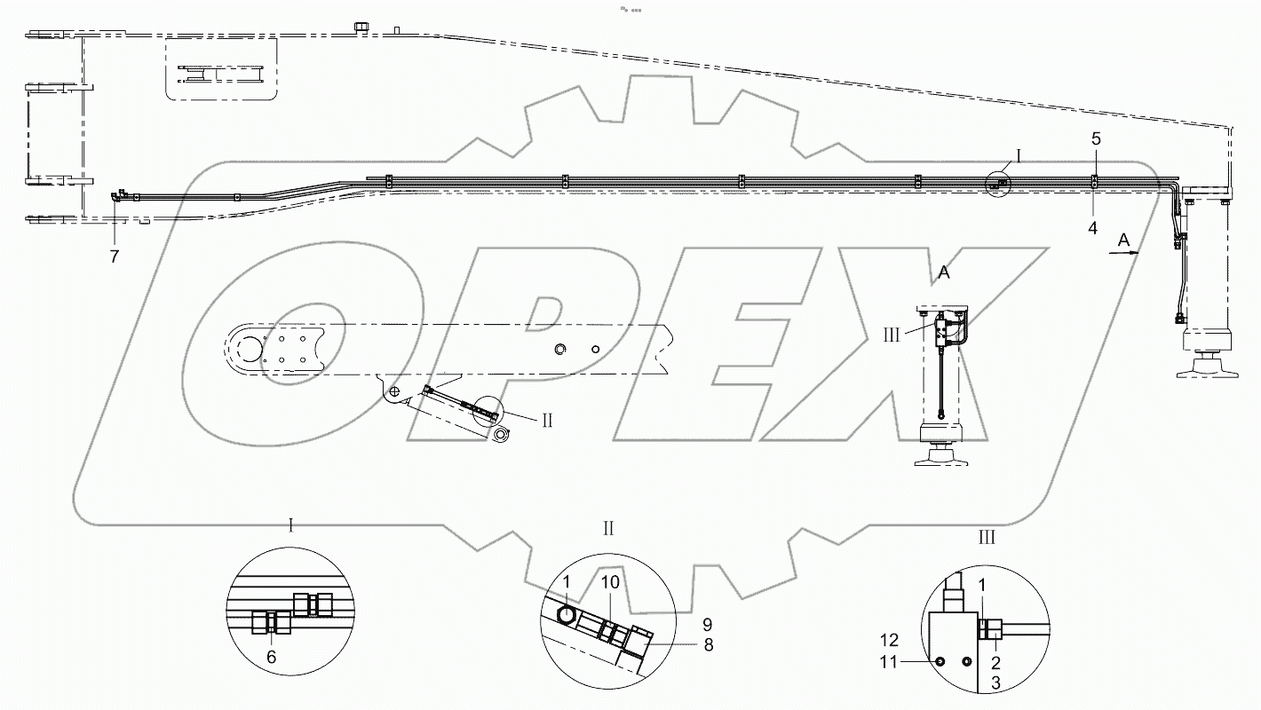  Pipelaying of rear right outrigger 001619157A0105000