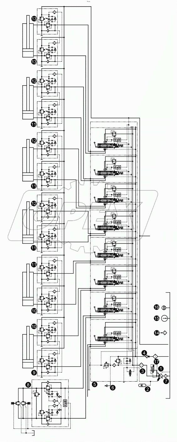  Hydraulic schematic of boom 001619150A0000000