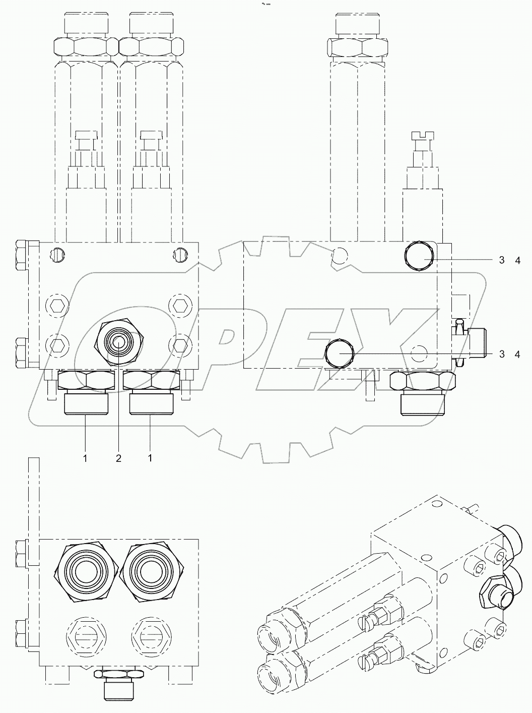  Slewing control valve assembly 001619549A0000100