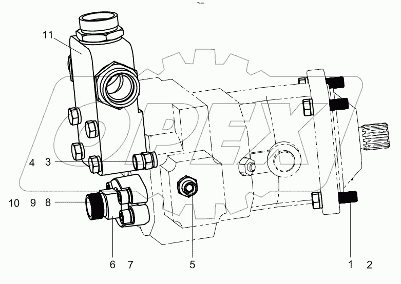  Pump of placing boom assembly 001619549A0000400
