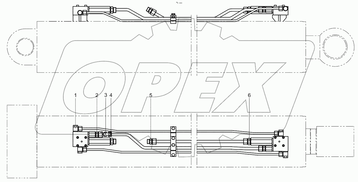  3rd boom cylinder piping 001621249A0008000