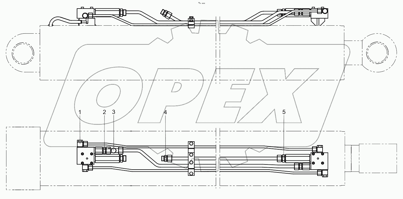  4th boom cylinder piping 001621249A0009000