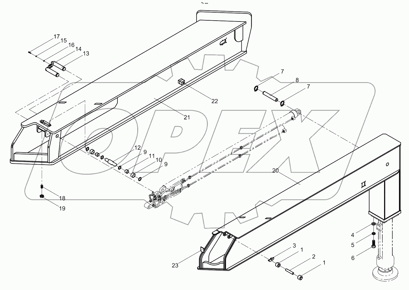  Front left outrigger 001619003A0200000