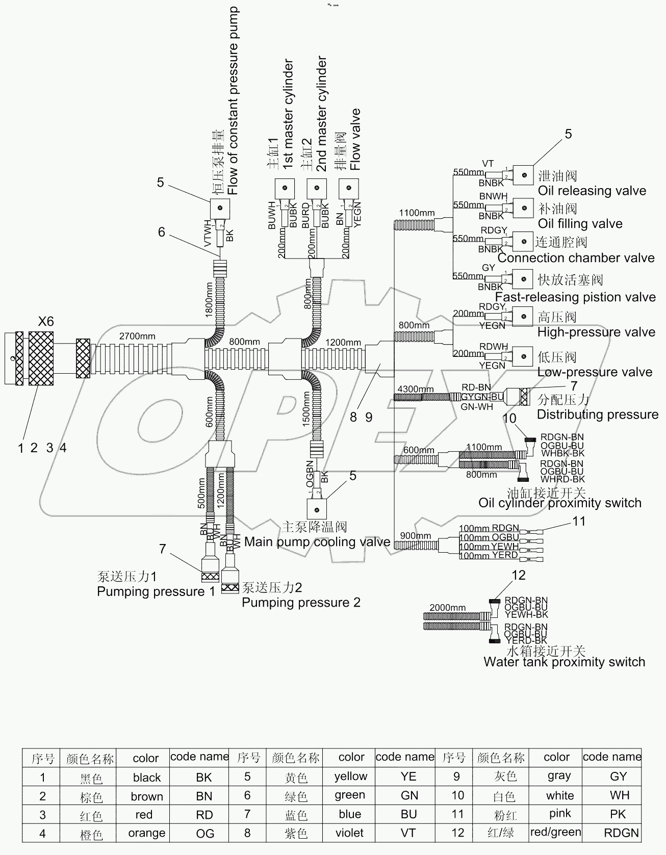  X6 pumping valves harness main branch 001619127300A3A8