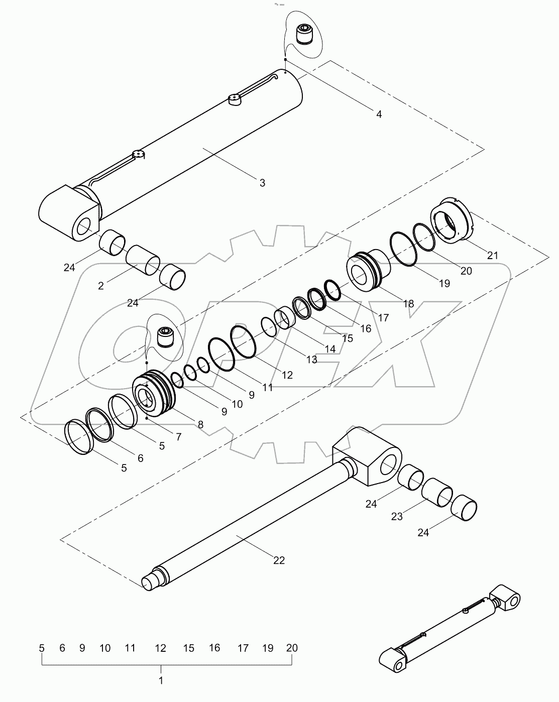  Cylinder of 1st section 001621207A0100000