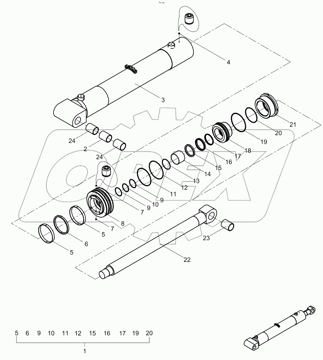  Cylinder of 5th section 001621207A0500000