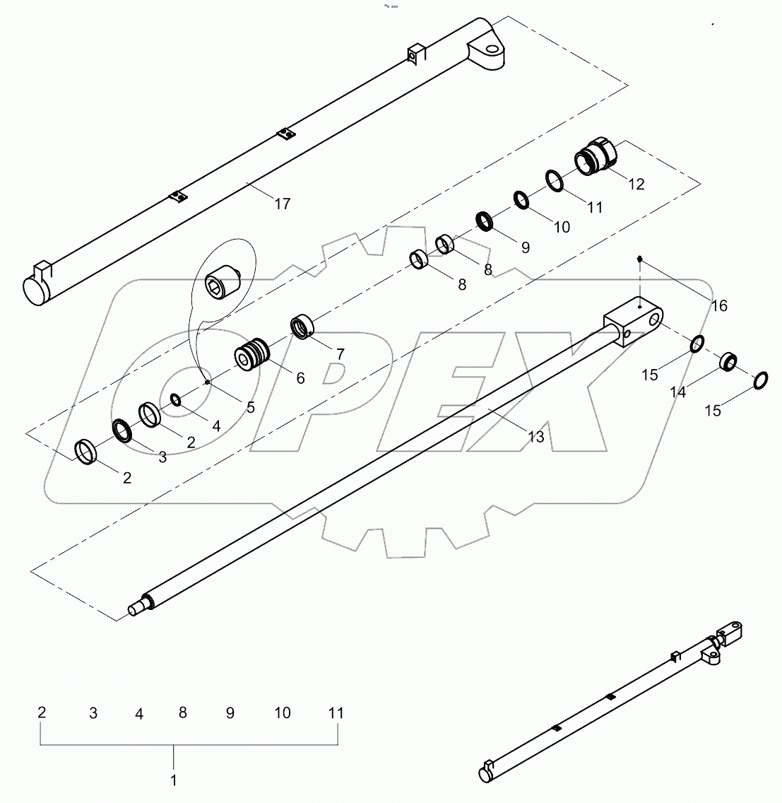  Left major pole cylinder (H) 001619004B0800000