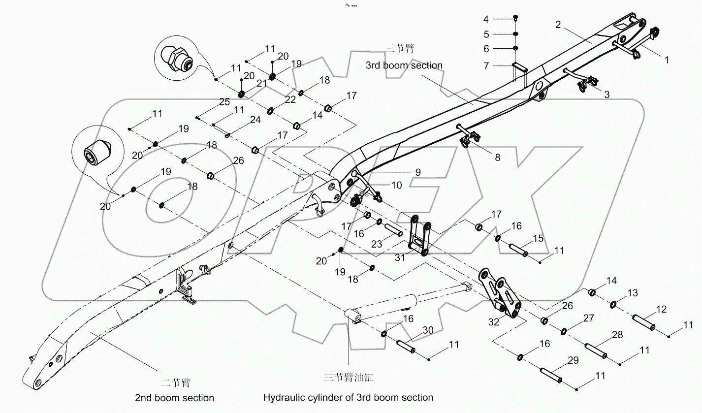  3rd boom section 001621206A0300000