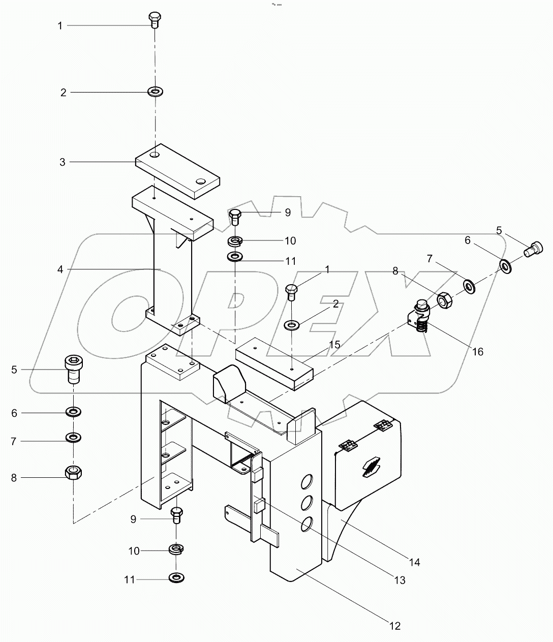  Boom support assembly 001621202A0500000