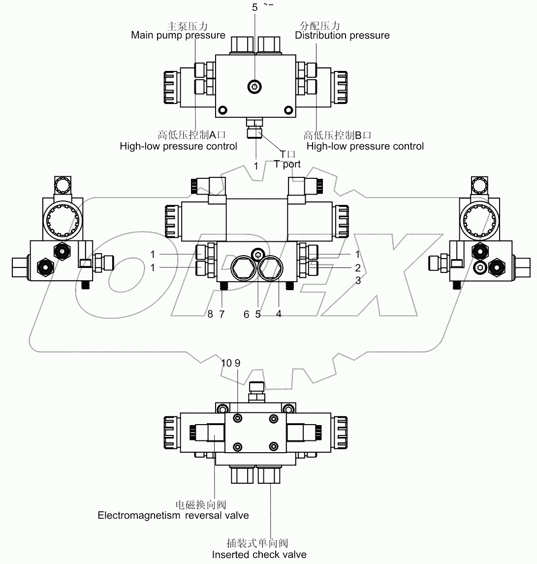  High-low pressure control valve block 001607518A0002000