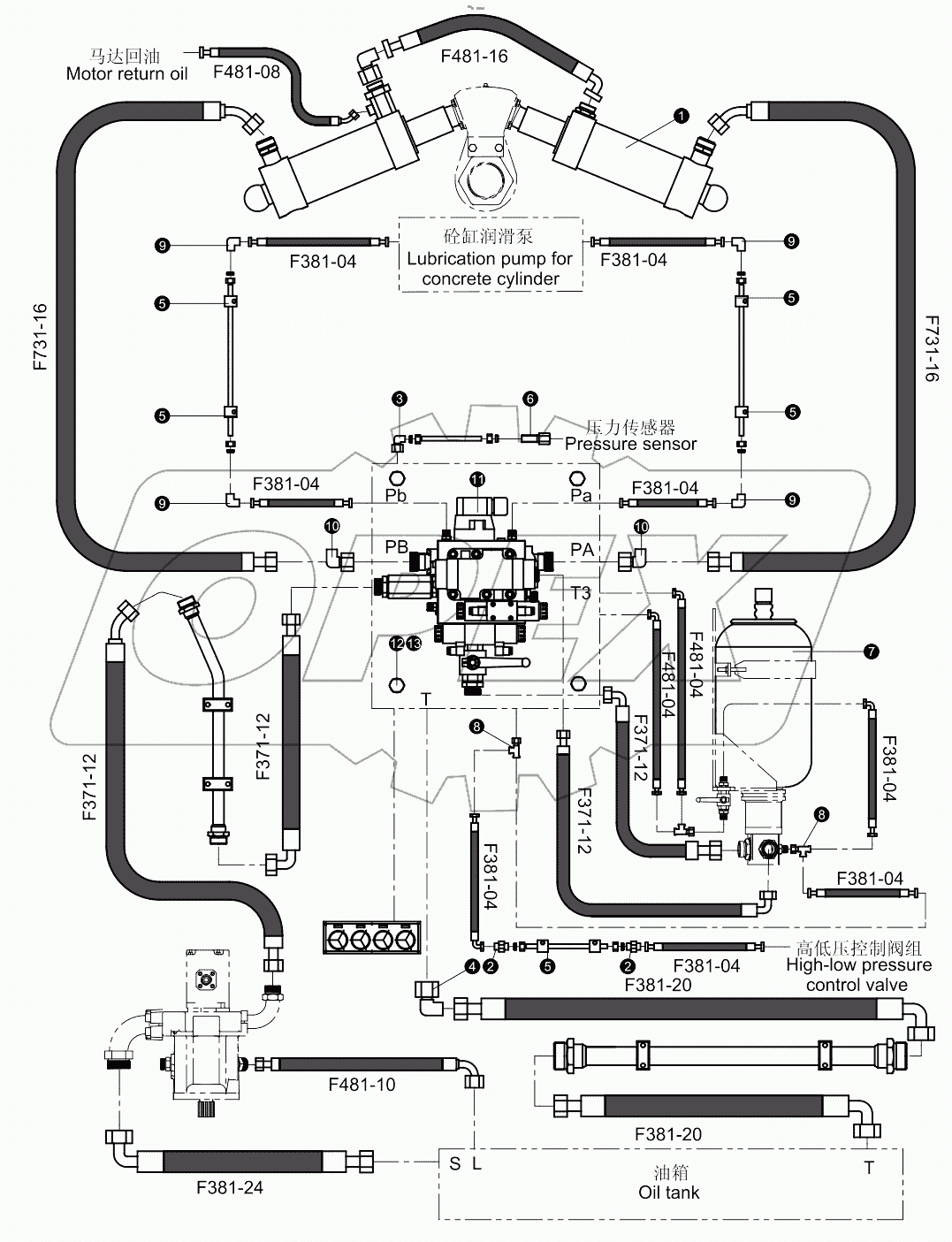  Distribution circuit piping layout 001619119A0100000