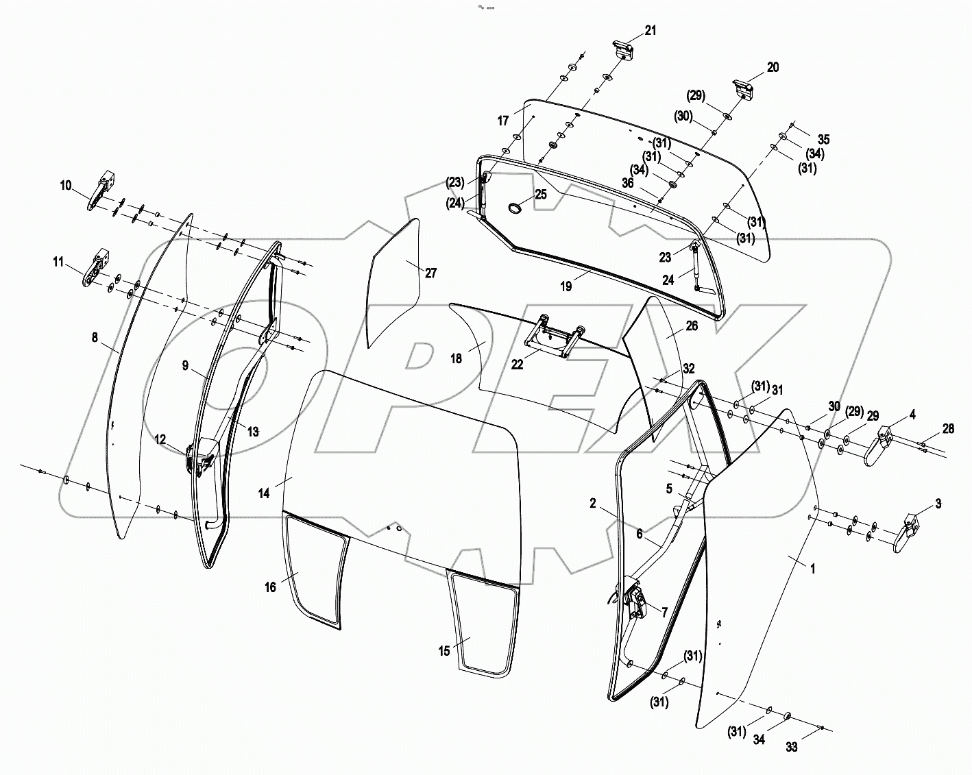  01572100600300000 Door assembly