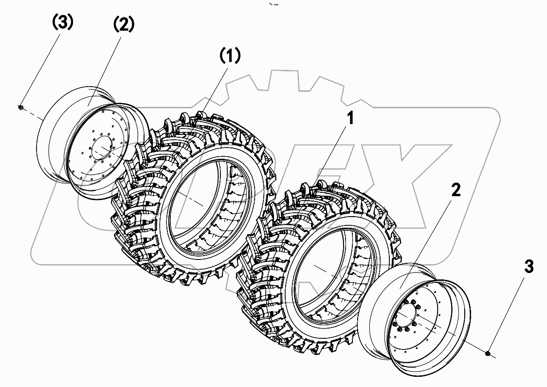  015723034LC000007 Rear Wheel assembly