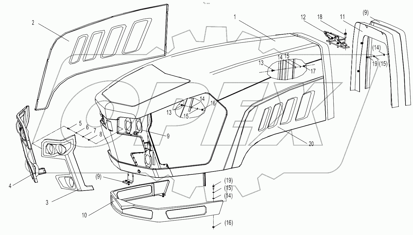 015723047LB000000 Engine hood assembly