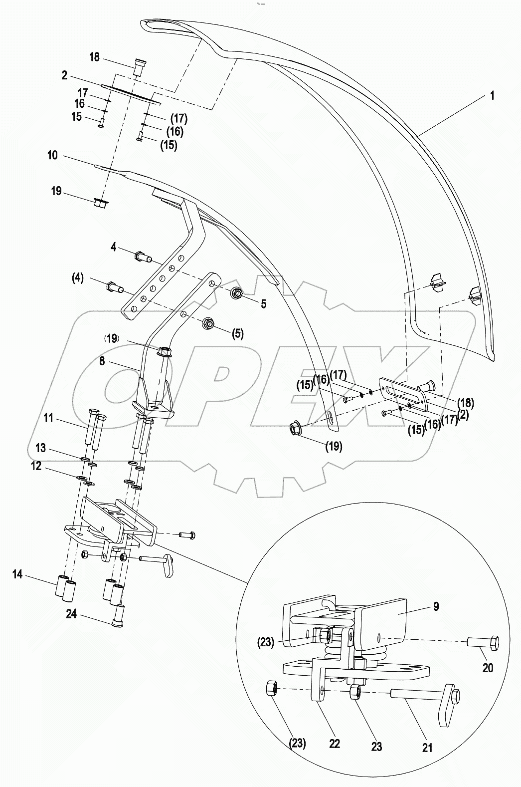  01572105600000000 Front fender assembly