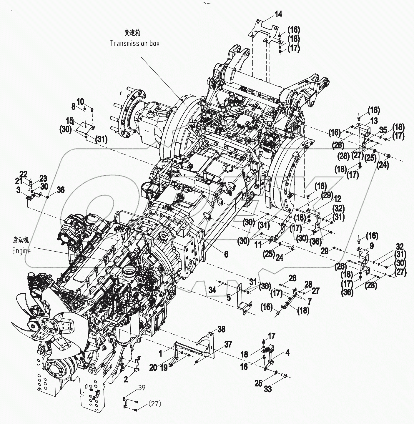  015723084LB140000 Pipeline holder assembly LH
