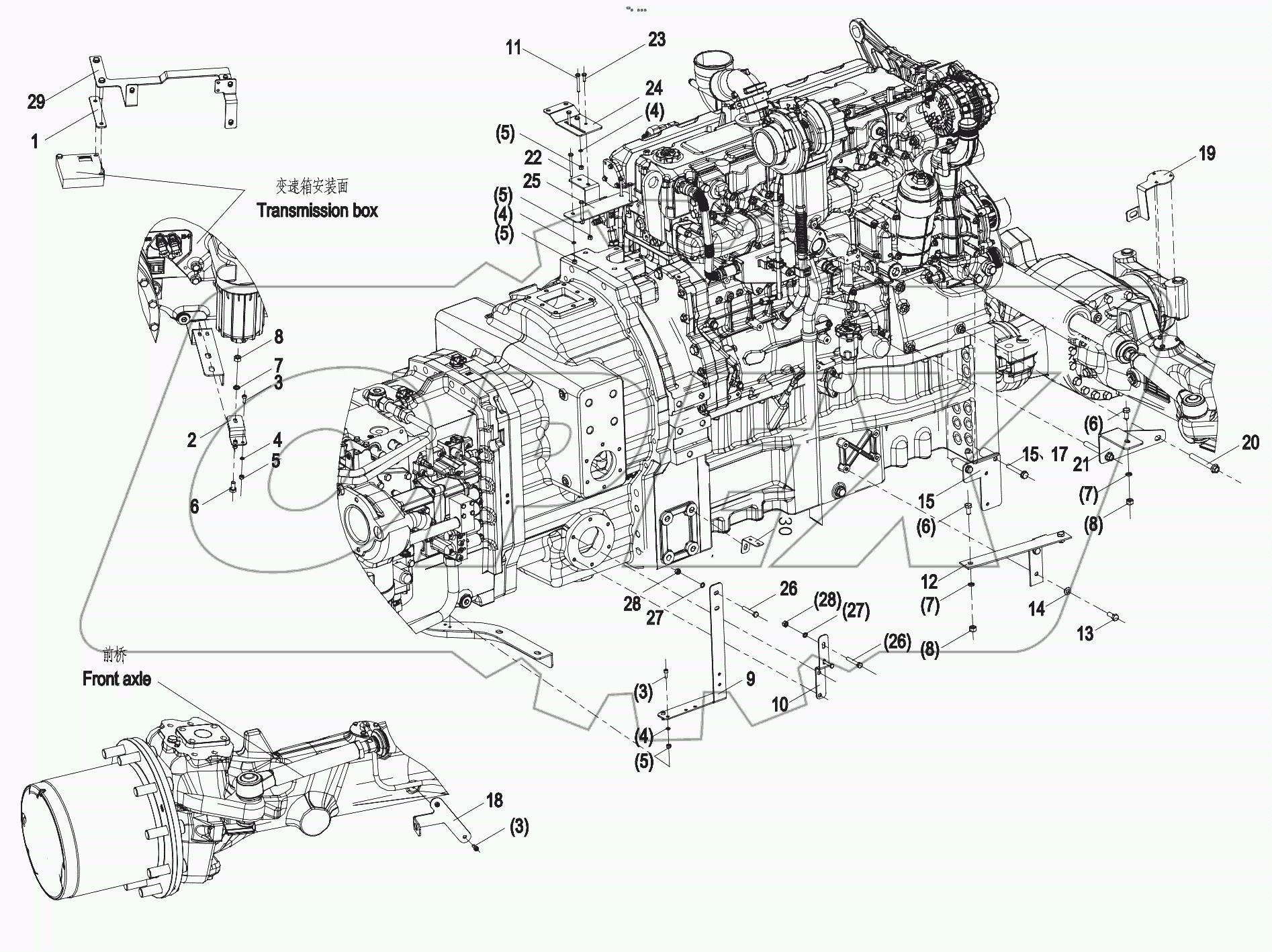  015723084LB120000 Pipeline holder assembly RH
