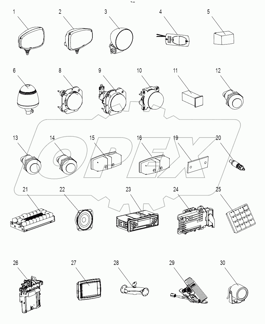  015723048LB000000 Cab electrical component assembly