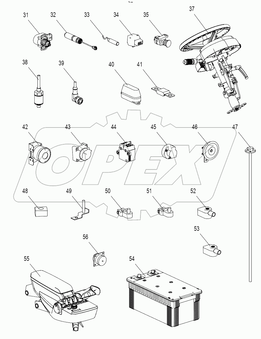  015723048LB000000 Cab electrical component assembly