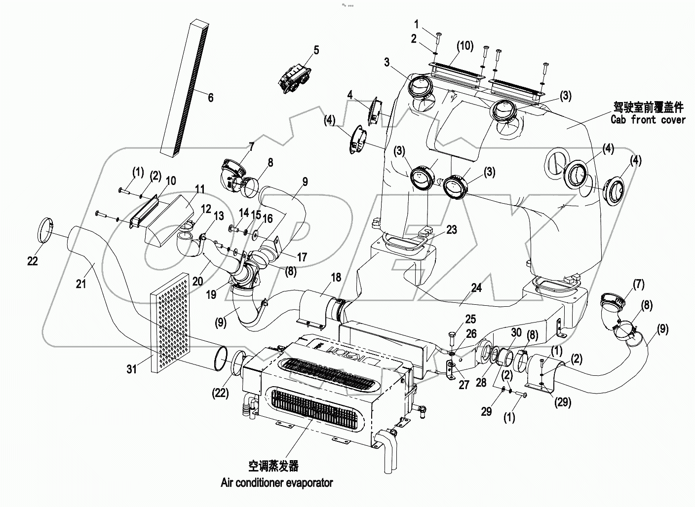  01572100601430000 Air conditioner canal assembly