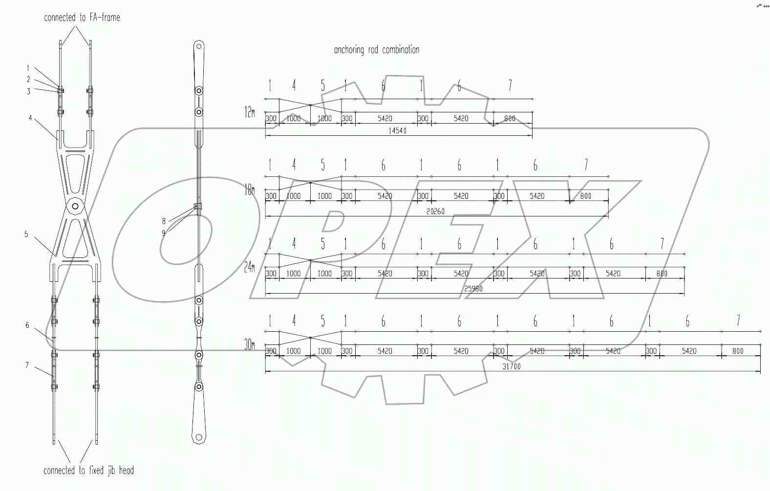  FIXED JIB FRONT ANCHORING RODS D00663305400600000Y