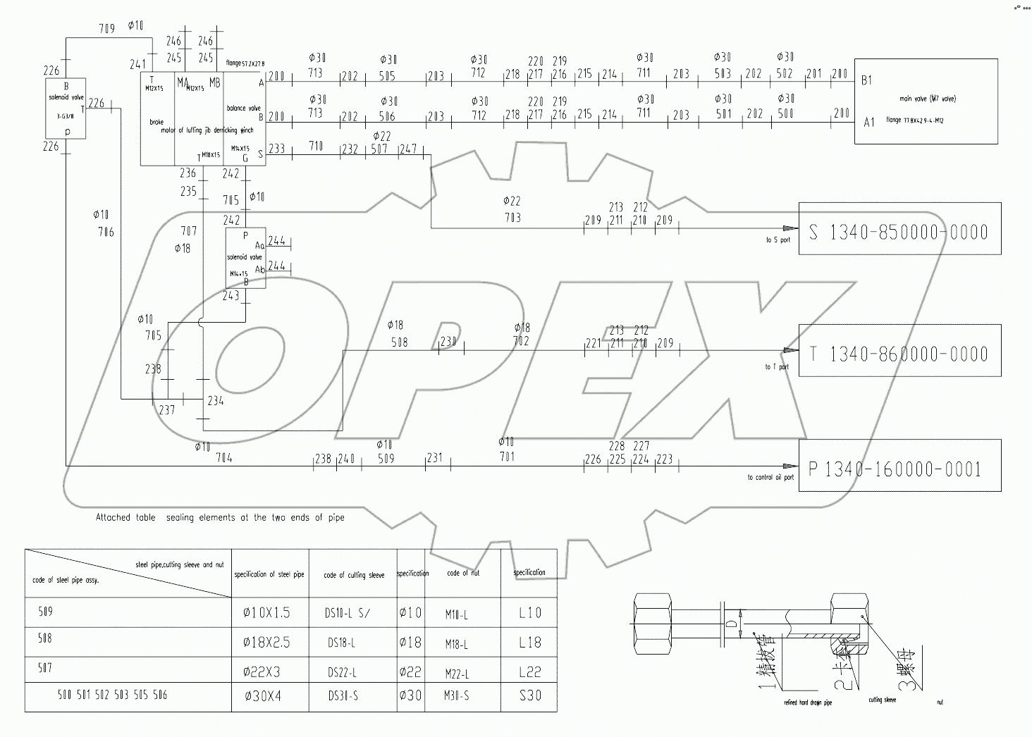  PIPE LAYOUT DRAWING-BOOM HYDRAULIC SYSTEM D00663408800000000Y