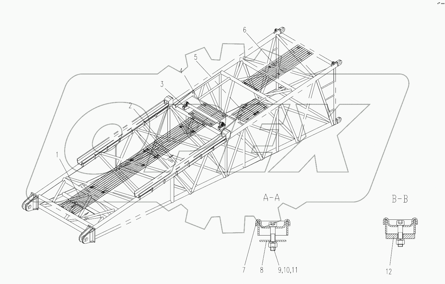 MAIN BOOM PIVOT SECTION ATTACHMENTS ASSEMBLY D00663400102400001Y