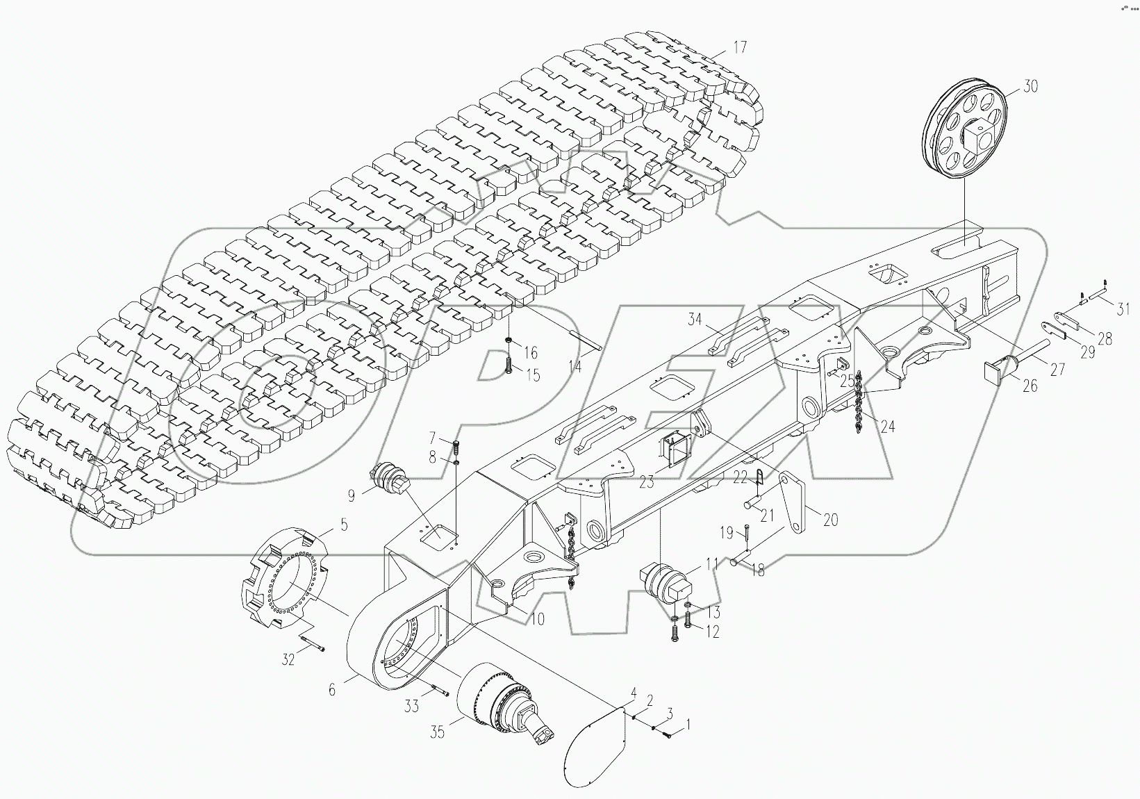  LEFT CRAWLER CARRIER ASSY. D00663402400000003Y