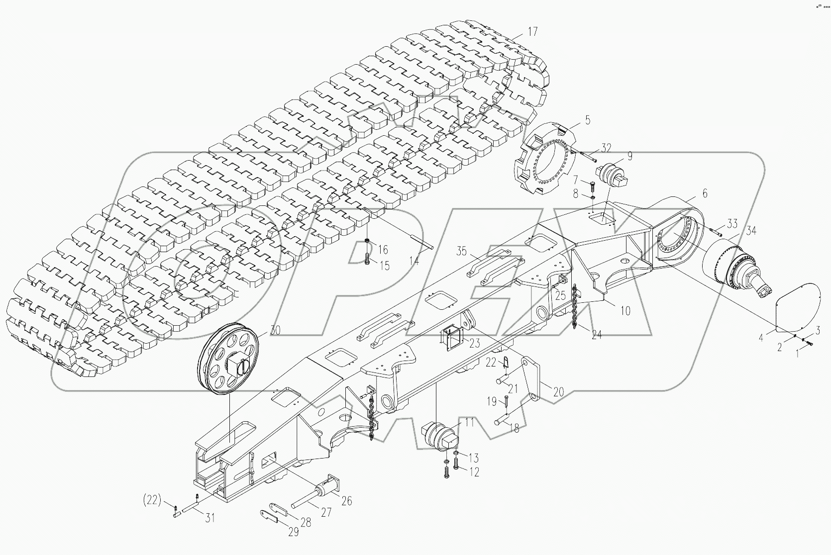  RIGHT CRAWLER CARRIER ASSY. D00663402500000003Y