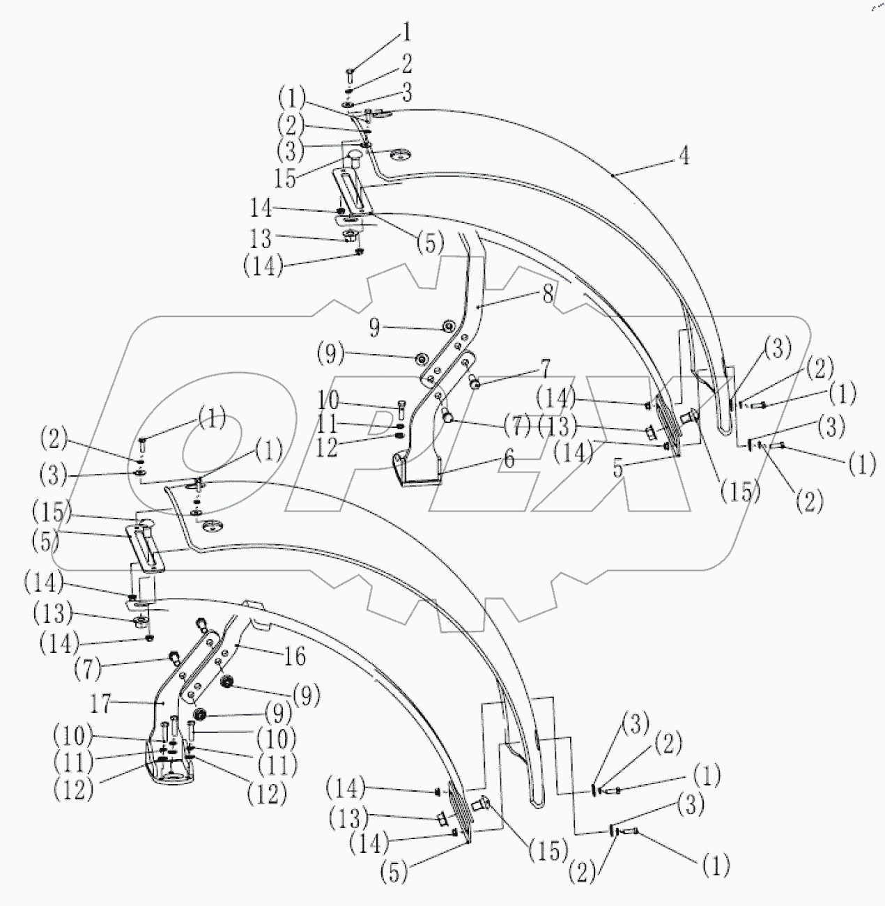  015716047SAB10000 Монтаж брызговика в сборе