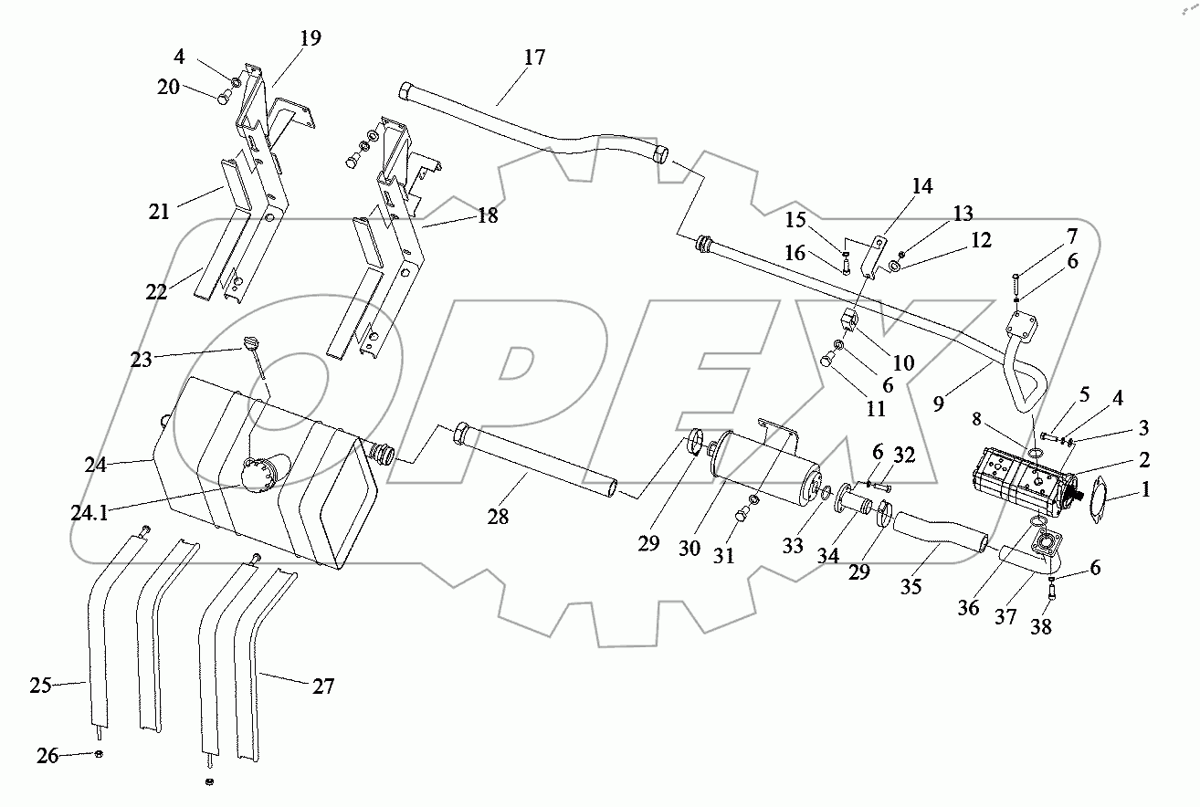  015718058SAC00000 Гидравлическая система в сборе