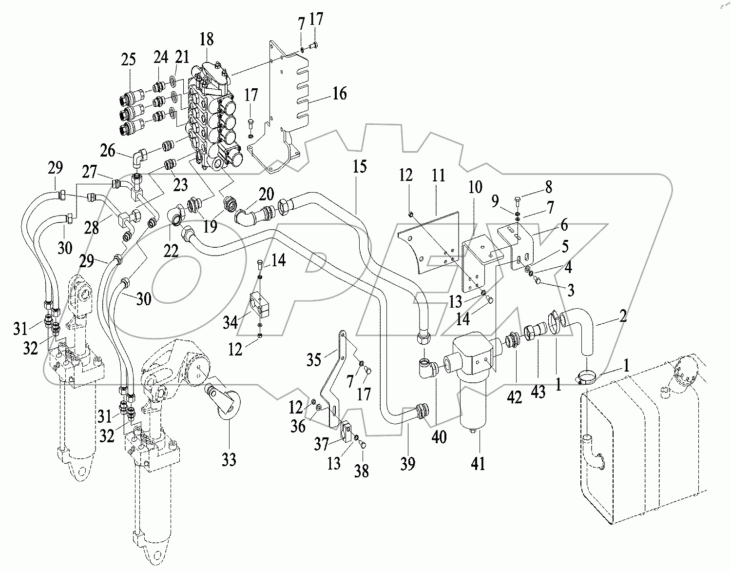  015718058SAC00000 Гидравлическая система в сборе(1)
