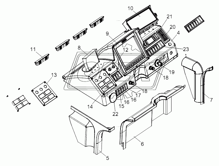 INSTRUMENT CONSOLE ARRANGEMENT