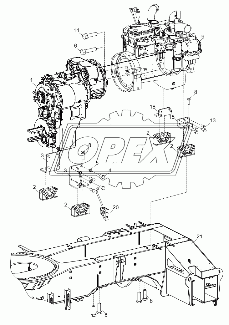 ENGINE AND TRANSMISSION INSTALLATION