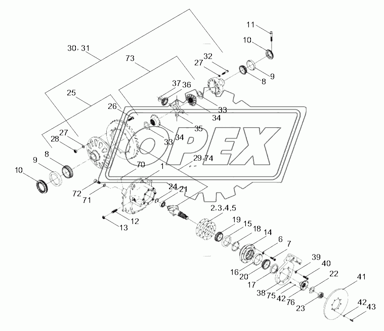 MAIN REDUCER ASSY. EXPLODED VIEWI