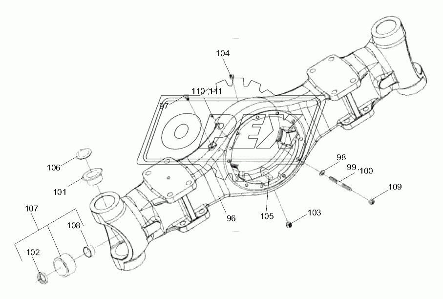AXLE HOUSING ASSY. EXPLODED VIEW