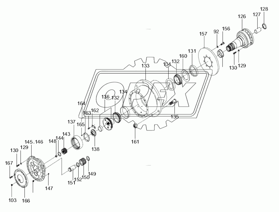 HUB REDUCER ASSY. EXPLODED VIEW I