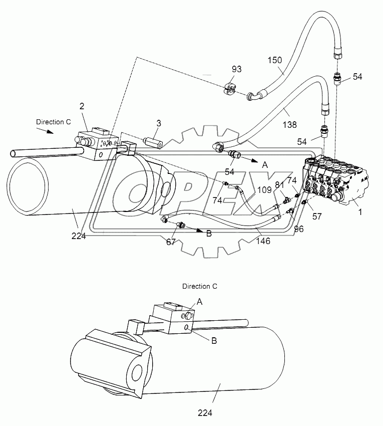 PIPE LAYOUT - SUPERSTRUCTURE HYDRAULIC SYSTEM (DERRICKING MECHANISM) D00755701620000001Y