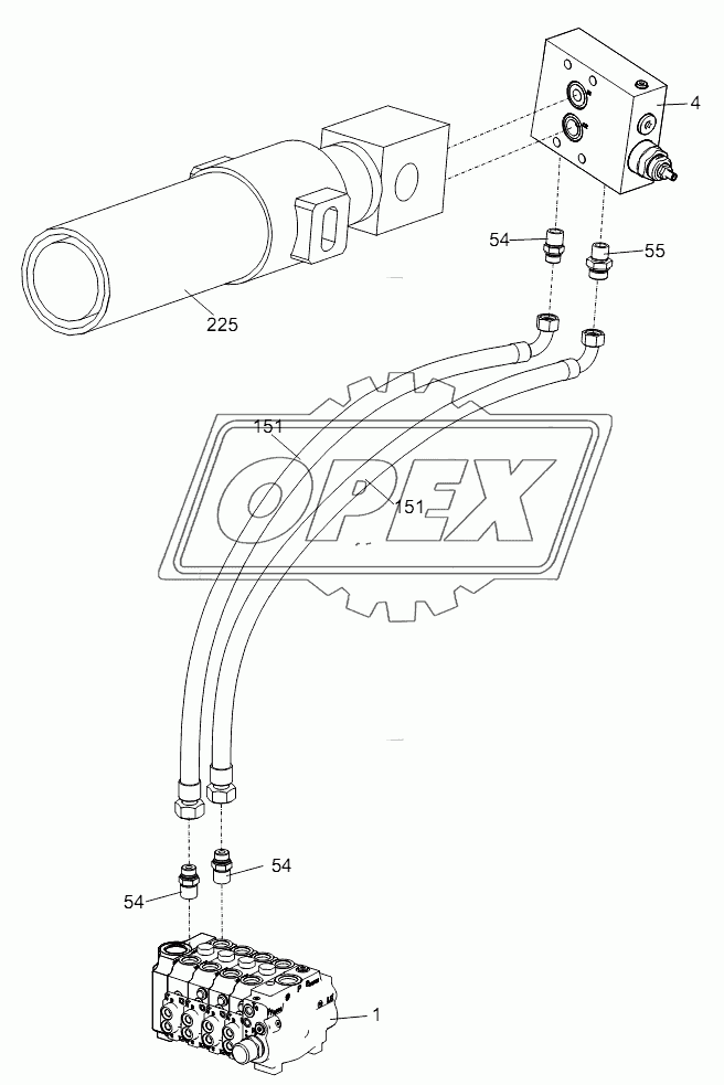 PIPE LAYOUT - SUPERSTRUCTURE HYDRAULIC SYSTEM (TELESCOPING MECHANISM) D00755701620000001Y