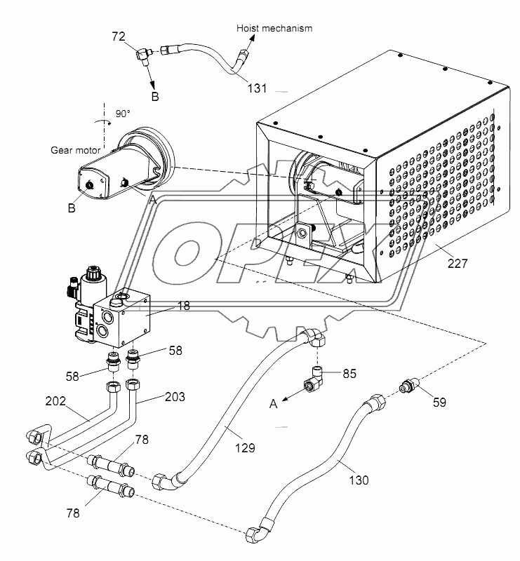 PIPE LAYOUT - SUPERSTRUCTURE HYDRAULIC SYSTEM (AIR CONDITIONING) D00755701620000001Y