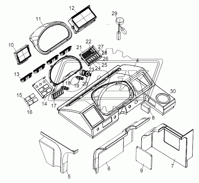 DRIVER'S CAB (INSTRUMENT CONSOLE ARRANGEMENT) D1130000414_100037Y