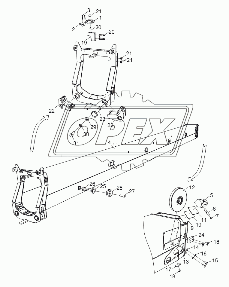 TELESCOPIC BOOM SECTION 1 ASSY D00755708600000000Y