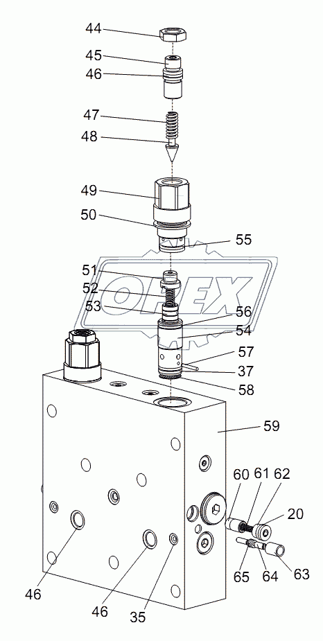 D1010300495_6500Y SLEWING CUSHION VALVE (CUSHION VALVE)