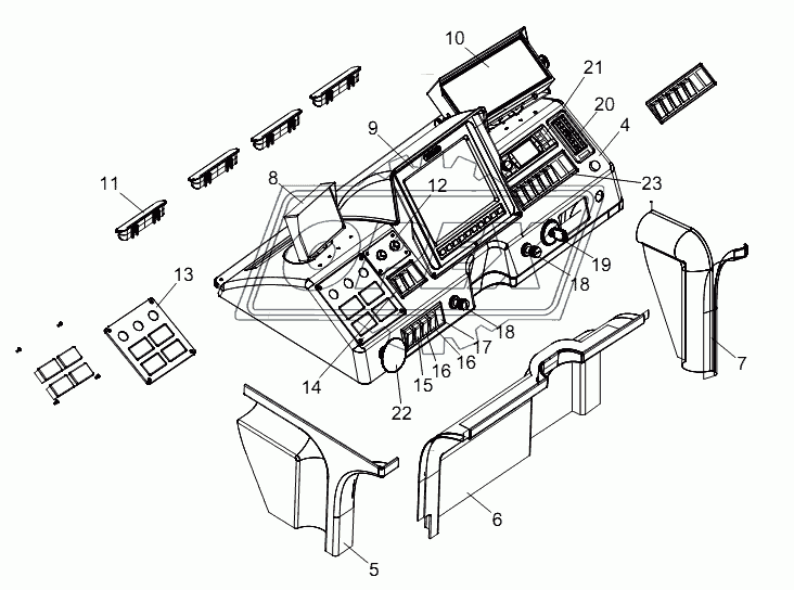 DRIVER'S CAB (INSTRUMENT CONSOLE ARRANGEMENT) D1130000414_100037Y