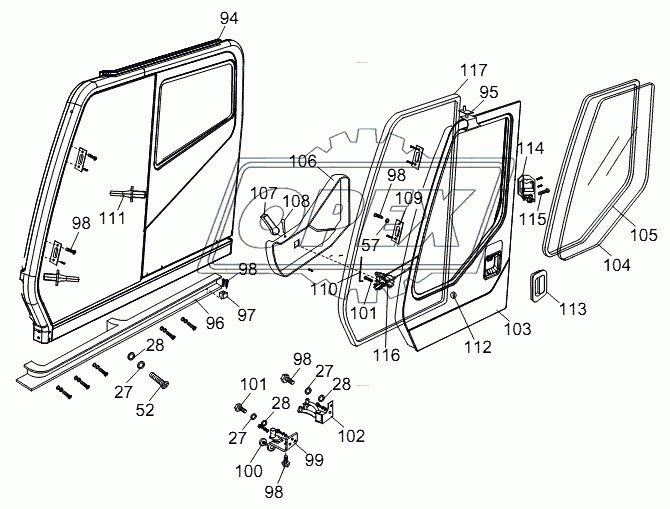 DRIVER'S CAB (DOOR ASSY) D1130000414_100037Y