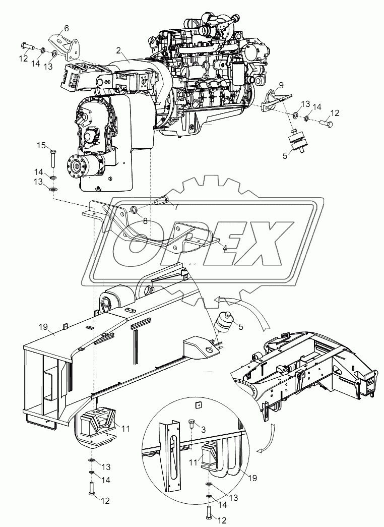 TRANSMISSION AND ENGINE INSTALLATION D00757911700000000Y